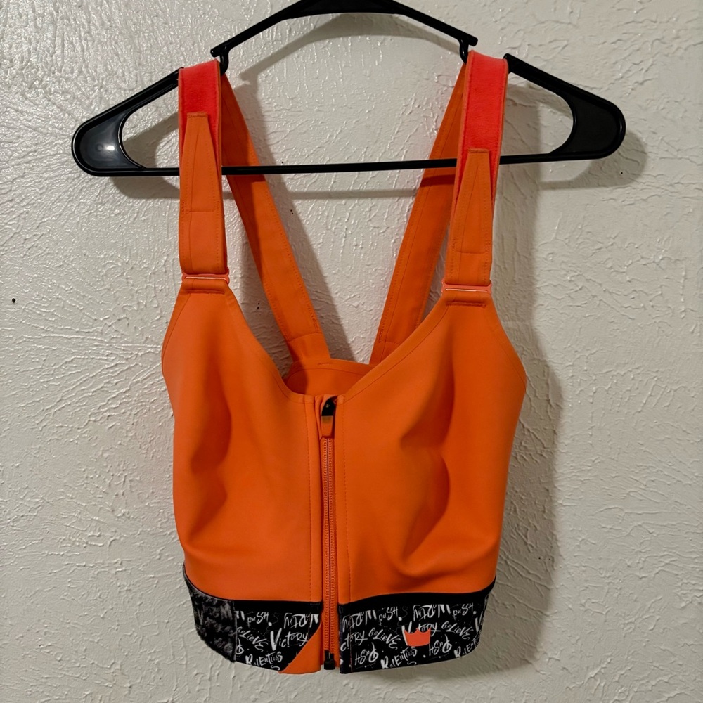 SHEFIT Orange and Black Sports Bra 2luxe